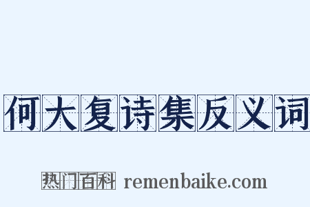 何大复诗集反义词是什么意思的图片